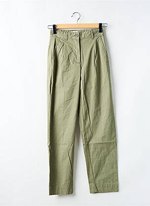 Pantalon droit stretch taille normale vert MINIMUM femme