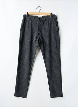 Pantalon droit tissage popeline taille normale gris MINIMUM homme