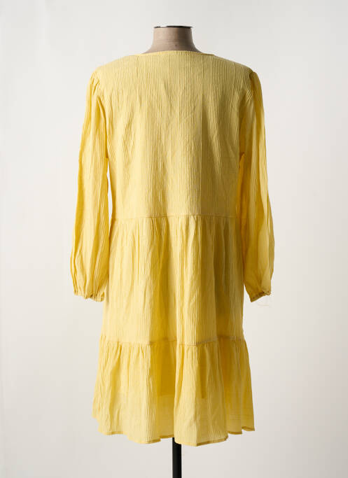 Robe mi-longue manches 3/4 manches 3/4 jaune MINIMUM femme