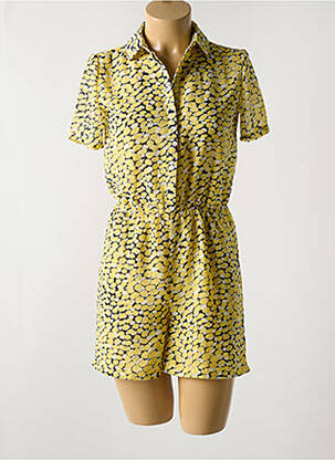 Combishort tissage crêpe manches courtes jaune MINIMUM femme
