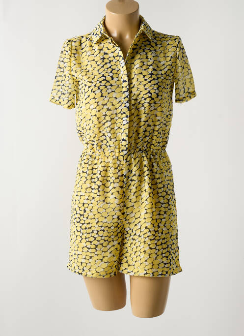Combishort col chemisier manches courtes jaune MINIMUM femme