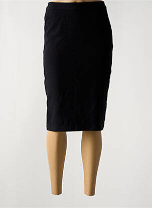 Jupe mi-longue taille à pinces noir MINIMUM femme