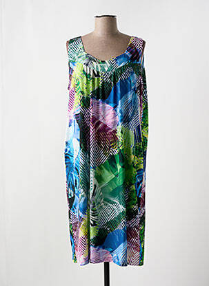 Robe mi-longue coupe fluide sans manche bleu MCM femme