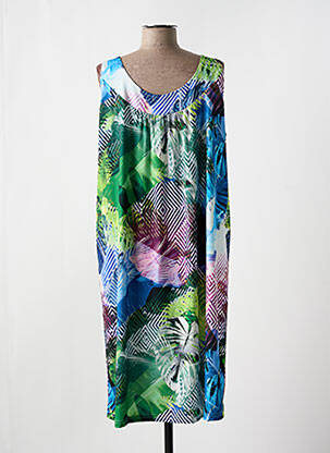 Robe mi-longue coupe fluide sans manche bleu MCM femme