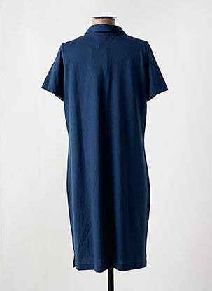 Robe mi-longue manches courtes manches courtes bleu I.ODENA femme