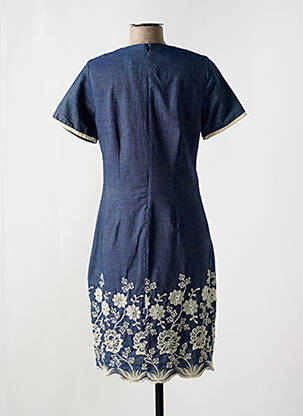 Robe mi-longue manches courtes manches courtes bleu IMPULSION femme