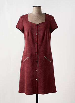 Robe mi-longue manches courtes manches courtes rouge RENATTO BENE femme