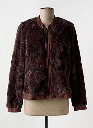 Blouson col v marron IMPULSION femme