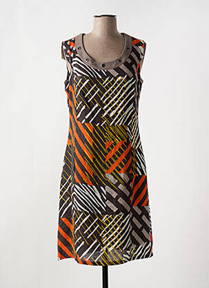 Robe mi-longue marron IMPULSION pour femme