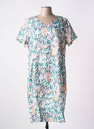 Robe mi-longue imprimé fantaisie manches courtes vert MCM femme