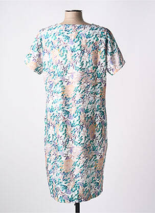 Robe mi-longue imprimé fantaisie manches courtes vert MCM femme