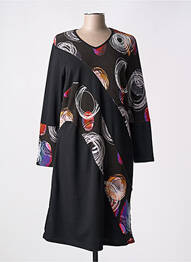 Robe mi-longue manches longues manches longues noir IMPULSION femme