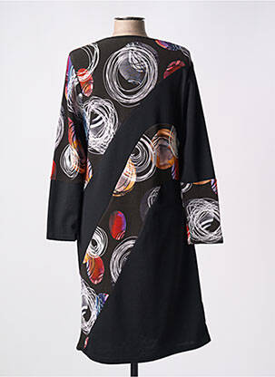 Robe mi-longue manches longues manches longues noir IMPULSION femme