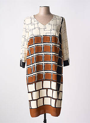 Robe mi-longue coupe fluide manches 3/4 beige MERI & ESCA femme