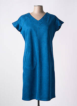 Robe mi-longue manches courtes manches courtes bleu VETISTYLE femme