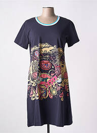 Robe mi-longue manches courtes manches courtes bleu S.QUISE femme