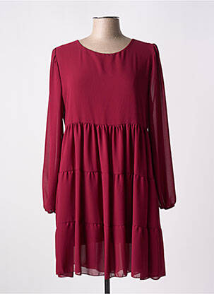 Robe courte manches longues manches longues rouge LA PETITE NÎMOISE femme