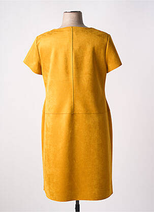Robe mi-longue manches courtes manches courtes jaune RENATTO BENE femme