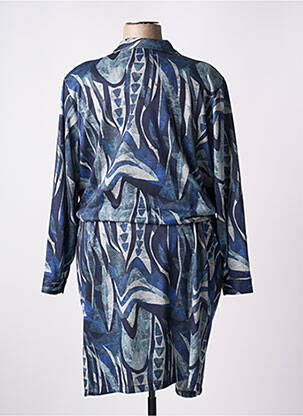 Robe mi-longue imprimé fantaisie manches longues bleu OMC femme