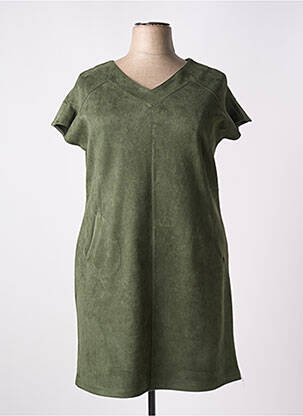 Robe mi-longue manches courtes manches courtes vert VETISTYLE femme