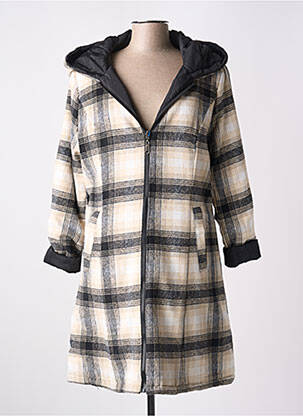 Manteau long gris SATURNE pour femme