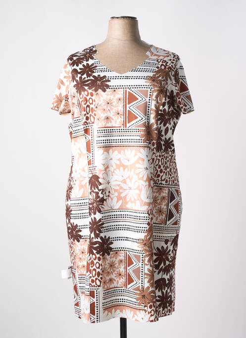 Robe mi-longue beige IMPULSION pour femme