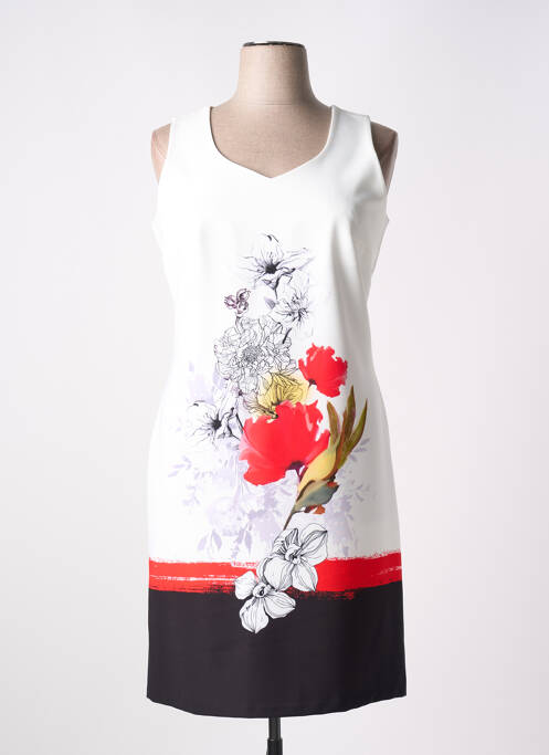 Robe mi-longue blanc IMPULSION pour femme