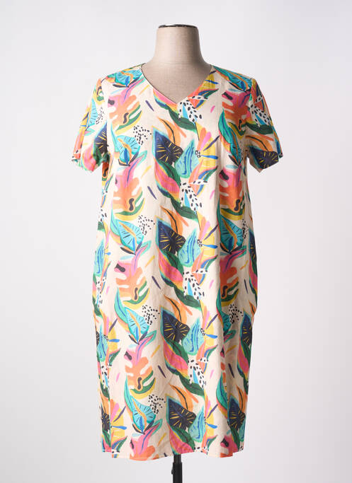 Robe mi-longue vert IMPULSION pour femme