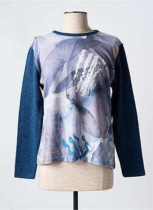Pull coupe cintrée manches longues bleu OMC femme