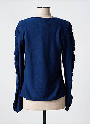 Pull coupe cintrée manches longues bleu OMC femme