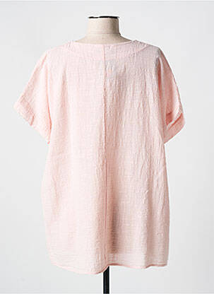 Blouse col rond manches courtes rose COULEURS DU TEMPS femme
