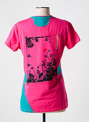 T-shirt col v manches courtes rose S.QUISE femme