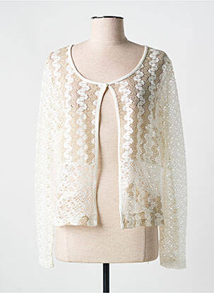 Gilet manches longues fermeture boutonnée sur le devant blanc MERI & ESCA femme