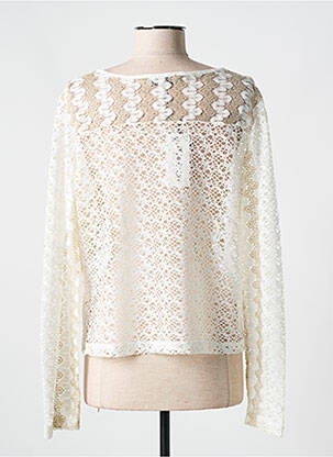 Gilet manches longues fermeture boutonnée sur le devant blanc MERI & ESCA femme