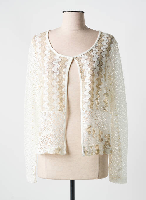 Gilet manches longues fermeture boutonnée sur le devant blanc MERI & ESCA femme