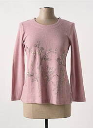 Pull coupe cintrée manches longues rose OMC femme