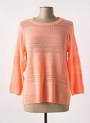 Pull maille ajourée manches 3/4 orange MCM femme