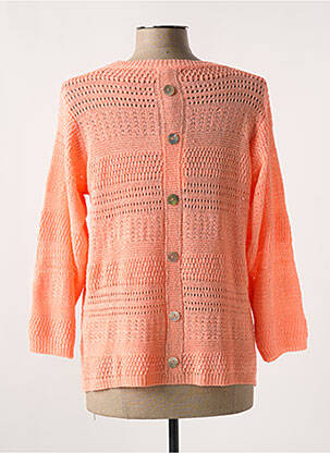 Pull maille ajourée manches 3/4 orange MCM femme