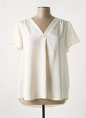 Top coupe fluide manches courtes beige RENATTO BENE femme