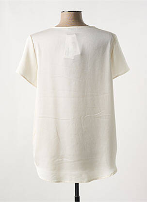 Top tissage crêpe manches courtes beige RENATTO BENE femme