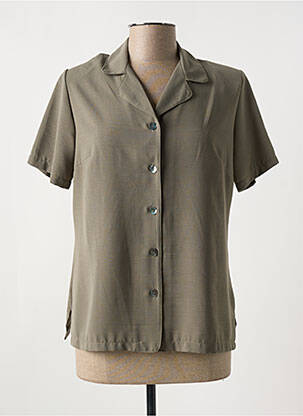 Chemisier coupe cintrée manches courtes vert OMC femme