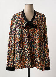 Blouse imprimé fantaisie manches longues noir ZELI femme