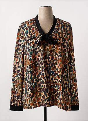 Blouse imprimé fantaisie manches longues noir ZELI femme