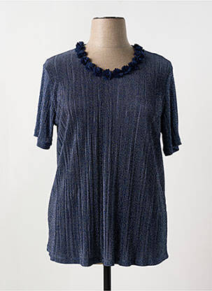 Top coupe fluide manches courtes bleu OMC femme