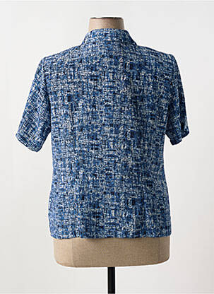 Chemisier coupe cintrée manches courtes bleu OMC femme