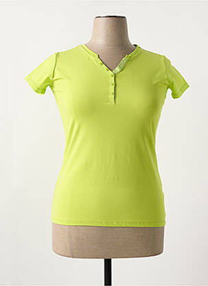 T-shirt col v manches courtes vert S.QUISE femme