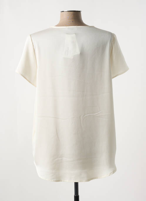 Top coupe fluide manches courtes beige RENATTO BENE femme