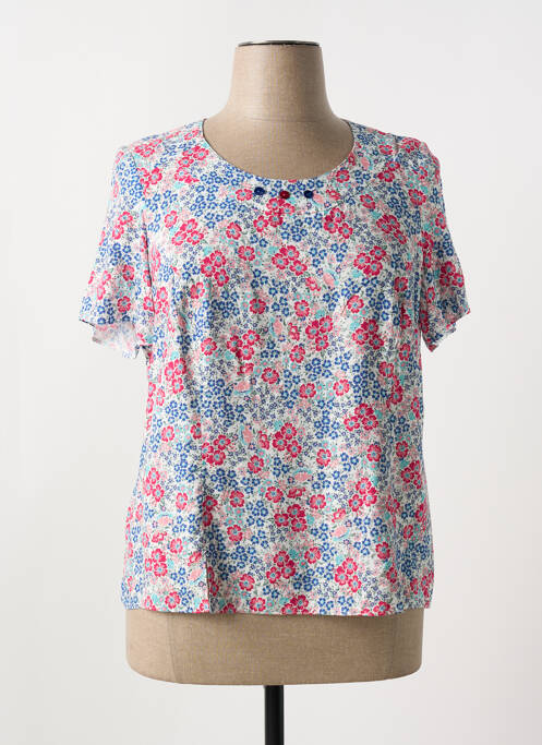 Blouse imprimé fleurs manches courtes rose IMPULSION femme