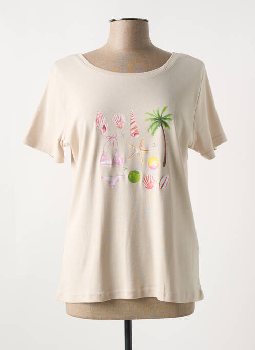 T-shirt beige I.ODENA pour femme