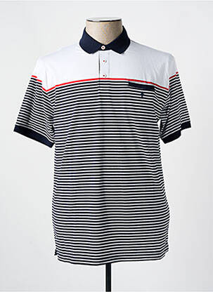 Polo imprimé rayures manches courtes blanc MCM homme